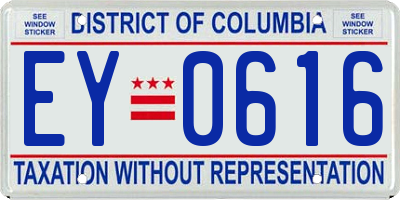 DC license plate EY0616