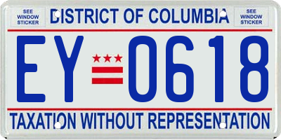 DC license plate EY0618