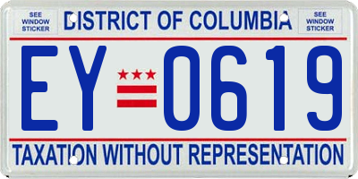 DC license plate EY0619