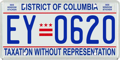 DC license plate EY0620