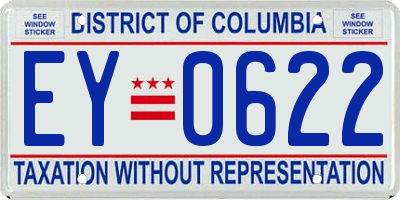 DC license plate EY0622