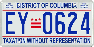 DC license plate EY0624