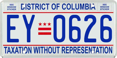 DC license plate EY0626