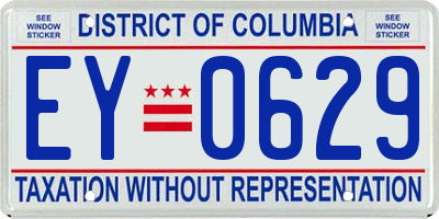 DC license plate EY0629