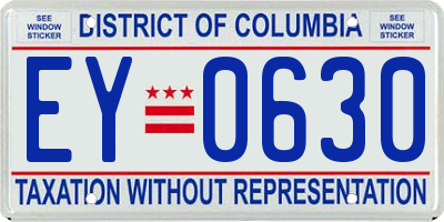 DC license plate EY0630