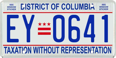 DC license plate EY0641