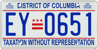 DC license plate EY0651