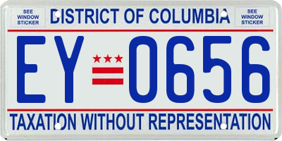 DC license plate EY0656