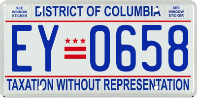 DC license plate EY0658