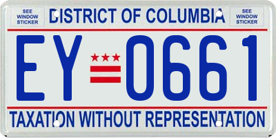 DC license plate EY0661