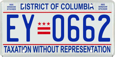 DC license plate EY0662