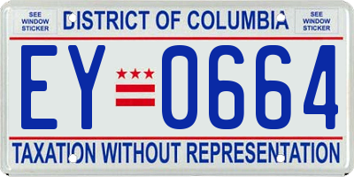 DC license plate EY0664