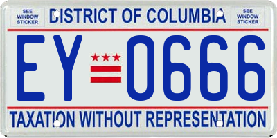 DC license plate EY0666