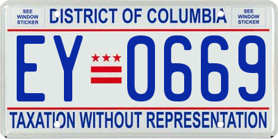 DC license plate EY0669