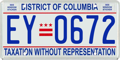 DC license plate EY0672