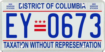 DC license plate EY0673