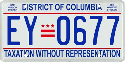 DC license plate EY0677