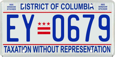 DC license plate EY0679