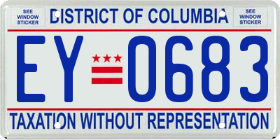 DC license plate EY0683