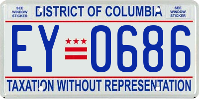 DC license plate EY0686