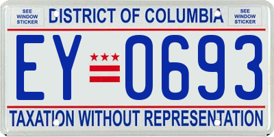 DC license plate EY0693