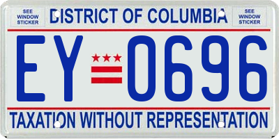 DC license plate EY0696