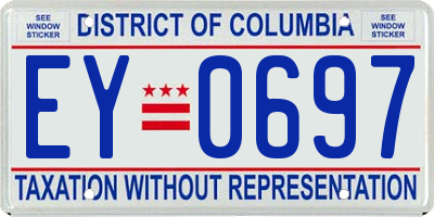 DC license plate EY0697