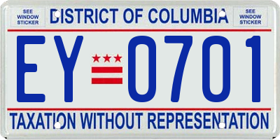 DC license plate EY0701