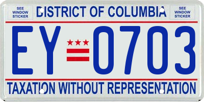 DC license plate EY0703