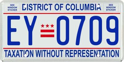 DC license plate EY0709