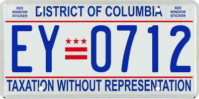 DC license plate EY0712