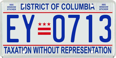 DC license plate EY0713