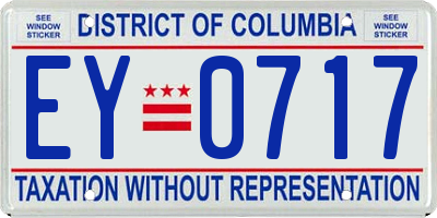 DC license plate EY0717