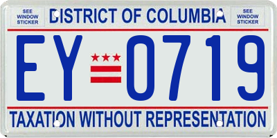 DC license plate EY0719