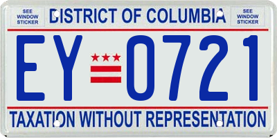 DC license plate EY0721