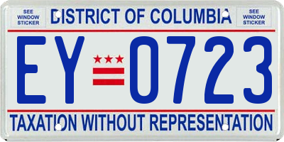 DC license plate EY0723