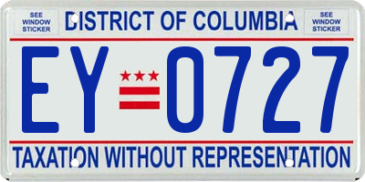 DC license plate EY0727