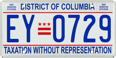 DC license plate EY0729