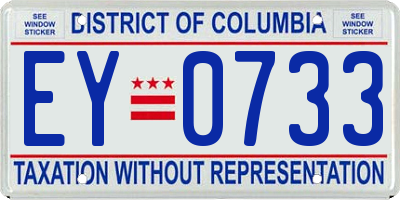 DC license plate EY0733