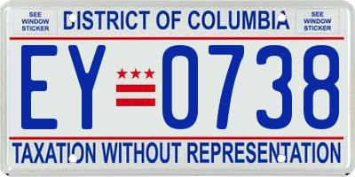 DC license plate EY0738