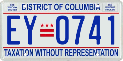 DC license plate EY0741