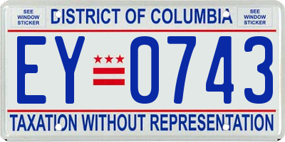 DC license plate EY0743