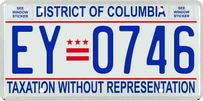 DC license plate EY0746