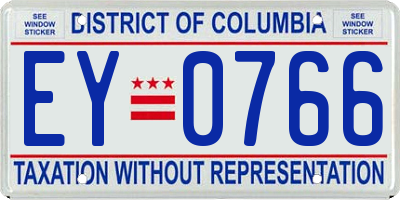 DC license plate EY0766