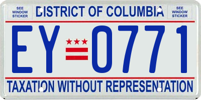 DC license plate EY0771