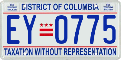 DC license plate EY0775