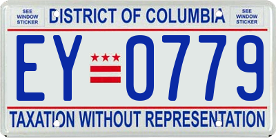 DC license plate EY0779