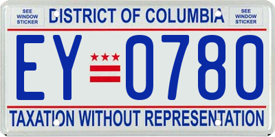 DC license plate EY0780