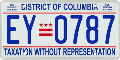 DC license plate EY0787