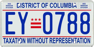 DC license plate EY0788